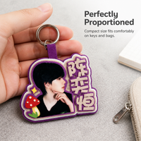 Felt Fabric Keychain with High-Definition Heat Transfer Print for Fan Support