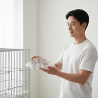 Two-Compartment Bird Bowl Pet Supply Universal for Aviary