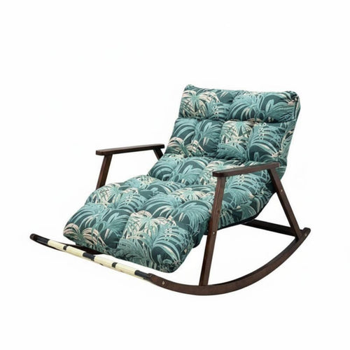 Wooden Rocking Chair sturdy Wood Frame Indoor Seating sturdy Build Padded padding for Seniors, Homeowners, Living Room