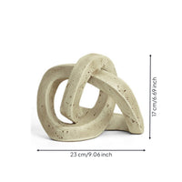 Interlocking Loop Ornament Textured Stone-Look Sculpture Stylish for Living Room