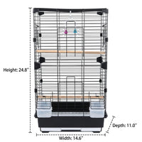 Large Bird Cage and Two-Tier Parrot Cage for Cockatiel, Indoor Double Tier Bird Cage with Accessories, Spacious Mansion Design for Parakeet