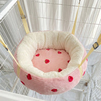 Hanging Cat Bed and Hammock Bed, Soft Cloth Cat Hammock Swing with Rope Mount, Indoor Cage Accessory for a Sunbathing Pet to Lounge and Sleep