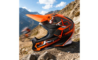 Full Face Motocross Style Helmet with Visor Off Road Cycling Headgear for Trail and Training