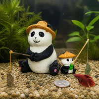Cute Panda Fishing Ornament for Aquarium, Fish Pond, or Garden Decor