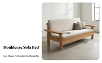 Space-Saving Pull-out Sleeper Sofa Extendable Design Living Room Furniture Adjustable Backrest Convertible Couch High-Density Cushion for Apartment Dwellers, Homeowners with Small Areas, Guest Hosts, Balcony, Bedroom, Home Office