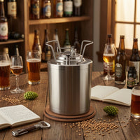 Ball Lock Keg with Two Fittings Pressure Relief Keg with Ball Lock Container Polished Food-Grade for Homebrewers, Home Brewing