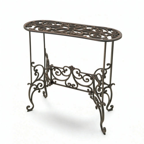 Metal Plant Stand Ornate Rack Decorative for Porch