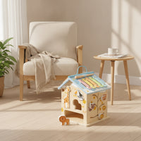 Wooden Busy House Colorful Activity House Fine Motor Sensory Game Toy Developmental for Toddlers