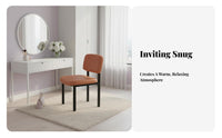 Paddinged Makeup Chair Elegant Design Scalloped Spine Chair Upholstered Decorative Spinerest for Women, Dressing Area