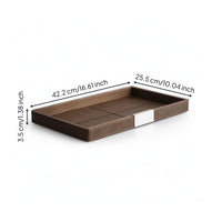 Walnut Wood Tray Minimalist Tray with Raised Rim Upscale Platter for Coffee Table Styling