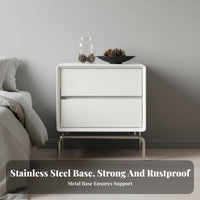 Single-Drawer End Table with Open Shelf Modernist aesthetic Nightstand for Home Office