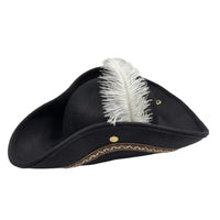 Pirate Hat with Feather Structured Pirate Costume Hat Elegant for Adults