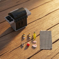 1:12 Dollhouse Grill Black and Gray Dollhouse Grill Openable Lid