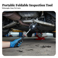 Telescoping Illuminated Inspection Mirror Portable Illuminated Lighted Inspection Mirror Lightweight Non-Slip Grip for Mechanics