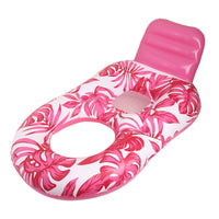 Mesh-Seat Inflatable Pool Lounger with Backrest Cooling Floating Chair Stable Lounger with Backrest Foldable for Adults