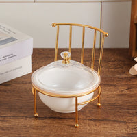 Decorative Snack Stand Knob Handle Candy Container Curved Design