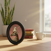 Oval Wood Photo Frame Wooden Look Tabletop Photo Holder Rustic Charm for Table