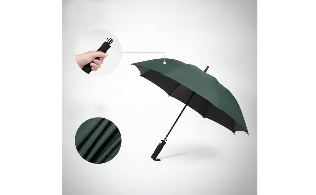 Automatic Open Umbrella with 10 Ribs Water-Repellent Straight-Handle Umbrella Windproof Heavy Duty for Commuters, Travelers, Travel