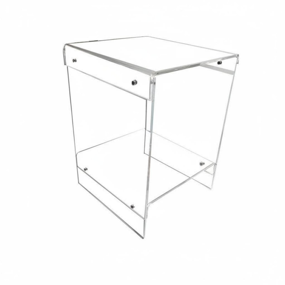 Acrylic Side Table Modern Design Transparent Nightstand Space-Saving for Bedroom