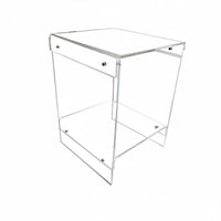 Acrylic Side Table Modern Design Transparent Nightstand Space-Saving for Bedroom