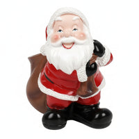 Santa Holder with Container Glossy Santa Figurine Decorative Tabletop Decor for Office
