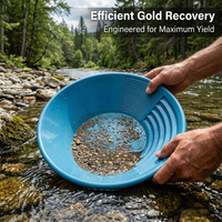 Panning Kit Gold Washing Sieveing Use, Lightweight Portable Gold Washing Pan, Pa #variant:Sky Blue