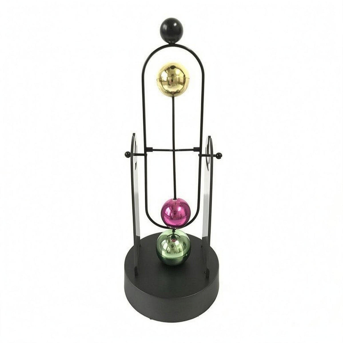 Moving Desk Ornament Arched Design USB Desk Ornament Glossy Spheres