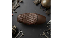 Water Resistant Cafe Racer Seat Soft Leatherette Vintage Motorcycle Seat for DIY Enthusiasts