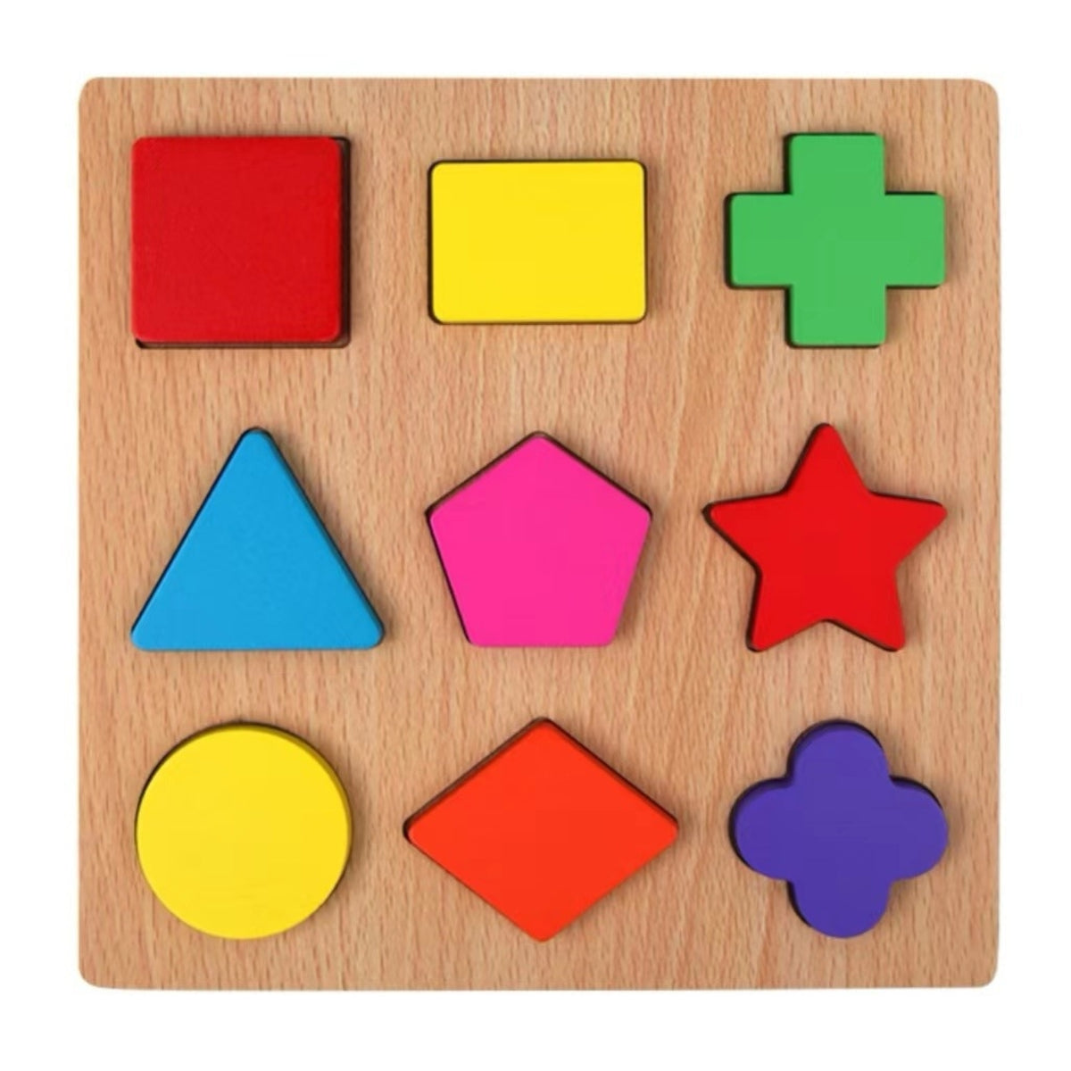 Early Learning Wooden Matching Puzzle Fine Motor Wooden Puzzle Smooth Educational Board Cognitive for Preschoolers, Toddlers, Kids, Home, Preschool, Classroom