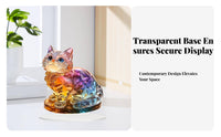 2D Acrylic Cat Desktop Ornament Cute Design Colorful 2D Cat Display Art home Decoration for Desktop, Living Room, Bookshelf