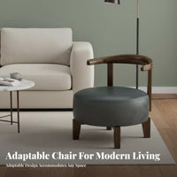 rotate Wooden Stool Light Luxury Design Upholstered Low Stool sturdy Wood Seat