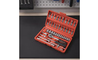 Socket Wrench Set 46-Piece Ratchet and Socket Set 72-Tooth Mechanics Tools Kit for Amateur Mechanics, Vehicle Owners, Motorcycle Maintenance, Garage