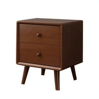 Nightstand with Open Storage Compact Nightstand with Drawers Stable for Bedroom