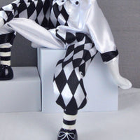 Dangling Leg Clown Doll Poseable Limbs Collectible Harlequin Figurine