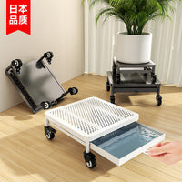 Rectangular Plant Pot Tray with Wheels and Water Collection