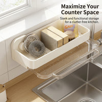Bathroom Sink and Kitchen Organization Drain Rack for Home Cooks, Rectangular Over the Dish Drying with Wall Mount Suction