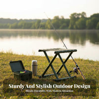Foldable Design Lowlow-stature Stool with Backrest sturdyDuty Construction Portable Seating long-finaling Camp Chair Easy to Carry for Anglers, journeyers, Fishing, Camping, journey, Picnics