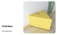 V-Shaped Ottoman Soft Padded childs' Furniture Easy to Clean Bright Hues for Young Children, Parents, Kindergarten, Playroom