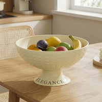 Pedestal Fruit Bowl, Large Capacity Salad Bowl with Drainage Base Synthetic Serving Bowls for Parties, Modern Decorative Fruit Bowl