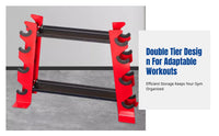 Dumbbell Rack, 2-Tier Kettlebell Stand, Home Gym Storage, Space-Saving Multi-Functional Organizer