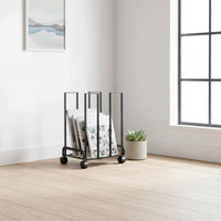 Mobile Cardboard Organizer Japanese Style Cardboard Box Storage Rack With Wheels Utility Cart for Warehouse