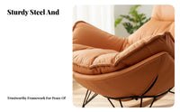 Upholstered Rocking Chair Comfortable Padding Upholstered Rocking Armchair snug Easy Assembly for Seniors, Bedroom, Office