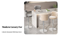 Upholstered Rotating High Stool Height Adjustable Upholstered Rotating Stool With Rearrest Integrated Footrest for Cafe