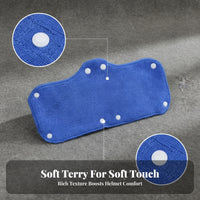 6 Pieces Snap-Fastened Hard Hats Liner Blue Helmet Sweatband Washable Reusable Headgear