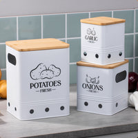 3 Pieces Square Canister Set Ventilated Wood Lid Canister Handle Cutouts Square Pantry Jar