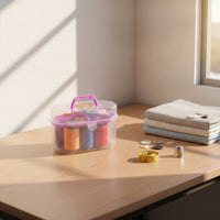 1 Piece Portable Sewing Case Sewing Box Thread Organizer Mending Kit Stainless Steel Craft Tools Suitable for Home Use Office Drawer Student Dorm Travel Luggage