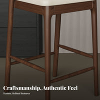 Wooden Bar Stool with supportrest Modern Minimalist Upholstered High Seat with support Support Comfortable Seating Easy to Clean