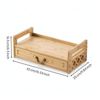 Tea Rack with Drawer Decorative Tea Organizer with Drawer Elegant Desktop Teaware Holder for Desk Corner