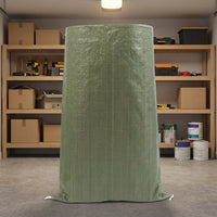 Gray-Green Woven Polypropylene Debris Sacks for 50kg Load, Reusable Garden Bags for Soil and Sand, Thin Grade Open-Top Construction Waste Bag