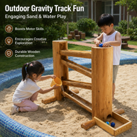 Premium Wooden Sandbox with Water Table, Toddler Sand Table for Outdoor Play, Kids Water Table 3-in-1 Sand Water Table, Two Tier Water Table